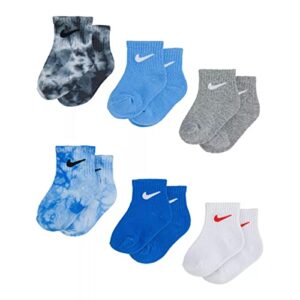 Nike Baby Toddler Socks Grey, Green, Black, 6 Pairs, Size 12-24 Months
