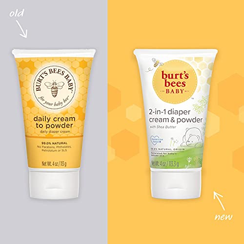 Burt's Bees Baby Daily Cream to Powder, Talc-Free Diaper Rash Cream - 4 Ounces Tube