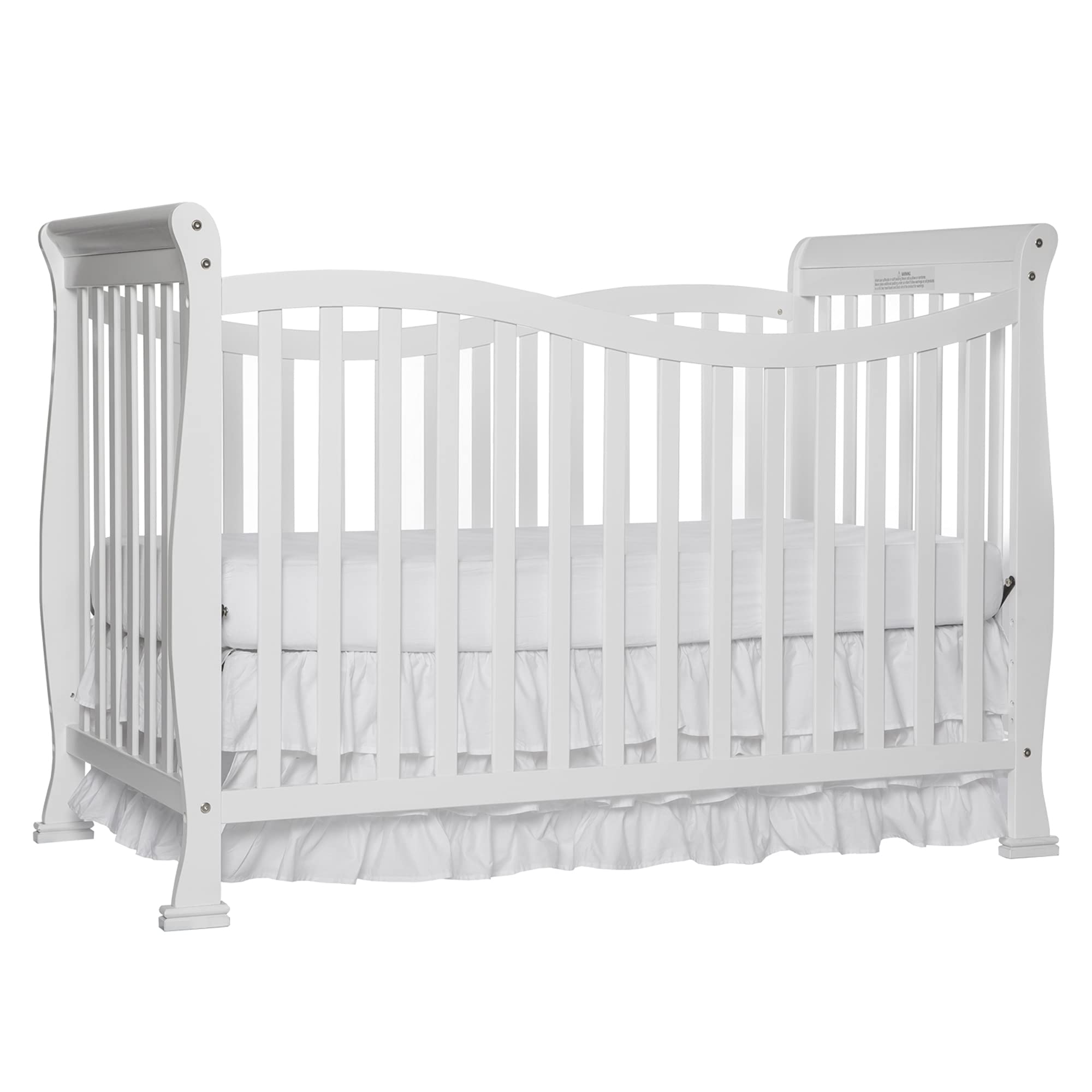 Dream On Me Violet 7-In-1 Convertible Life Style Crib In White, Greenguard Gold Certified, 4 Mattress Height Settings, Made Of Sustainable New Zealand Pinewood
