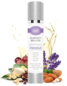 belli skincare elasticity belly oil, pregnancy scar & stretchmark protection, vitamin e for healthy skin | ob/gyn & dermatologist recommended – 3.8 oz