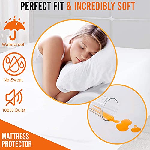 Guardmax Waterproof Crib Mattress Cover Fitted - Smooth and Quiet Toddler Mattress Protector - Machine Washable Crib Cover (28x52x6)