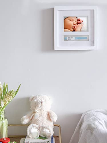 Pearhead Baby Hospital ID Bracelet Photo Frame, Newborn Baby Keepsake, Expecting Parents Gift, White