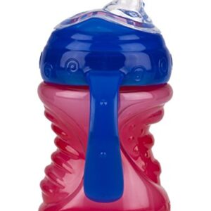 Nuby Plastic 2-Pack No-Spill Super Spout Grip N' Sip Cup, Red and Blue