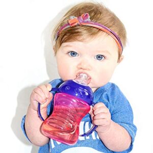 Nuby Plastic 2-Pack No-Spill Super Spout Grip N' Sip Cup, Red and Blue