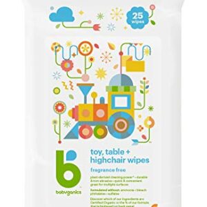 Babyganics Toy and Table Wipes, 25 ct, Quick & Convenient