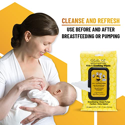 BELLA B Nipple Nurture 3-Piece Breast Wipes, Baby Wipe Bundle - Breast Pump Cleaning Wipes Supplies - Nursing, Breastmilk Wipes