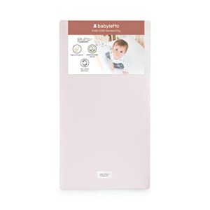 babyletto pure core crib mattress, dry waterproof cover, 2-stage, greenguard gold certified