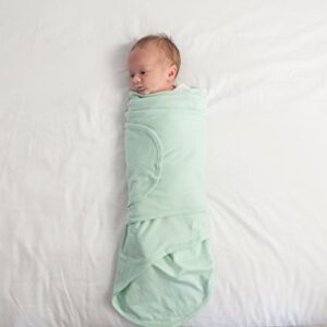 Miracle Blanket Baby Sleep Wearable Swaddle Wrap for Newborn Infant Boy or Girl 0-3 Months, Mint