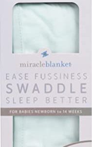 Miracle Blanket Baby Sleep Wearable Swaddle Wrap for Newborn Infant Boy or Girl 0-3 Months, Mint