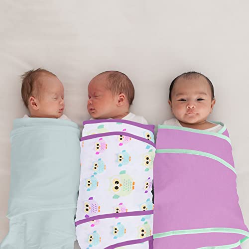 Miracle Blanket Baby Sleep Wearable Swaddle Wrap for Newborn Infant Boy or Girl 0-3 Months, Mint