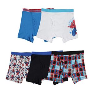 marvel little boys' spiderman 5 pack boxer brief, assorted, 6