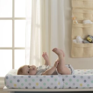 breathablebaby wick-dry changing pad cover- aqua dot
