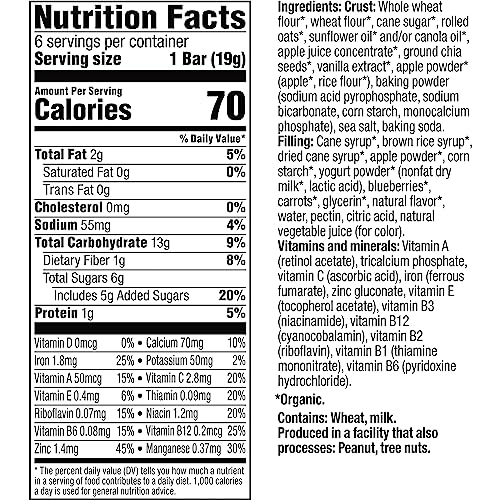 Plum Organics | Mighty Snack Bars | Organic Toddler & Kids Snacks | Blueberry | 0.67 Ounce Bar (48 Total)