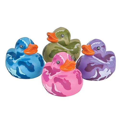 Rhode Island Novelty 2 Inch Camouflage Rubber Duckies, One Dozen Assorted