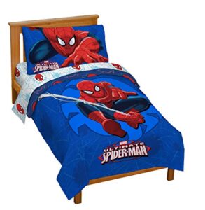 marvel spiderman 'regulator' toddler 4 piece bed set