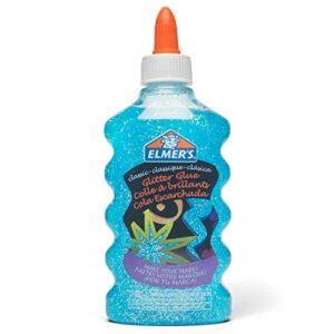 elmer's 2022912 liquid glitter glue, washable, blue, 6 ounces, 1 count