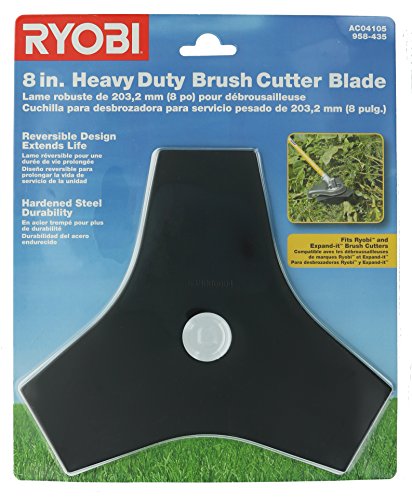 Ryobi Genuine OEM AC04105 8” Replacement Heavy Duty Reversible Steel Tri-Arc Brush Cutting Blade for Ryobi Expand-It Models