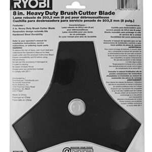 Ryobi Genuine OEM AC04105 8” Replacement Heavy Duty Reversible Steel Tri-Arc Brush Cutting Blade for Ryobi Expand-It Models