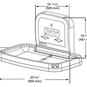 Horizontal Baby Changing Station, Gray