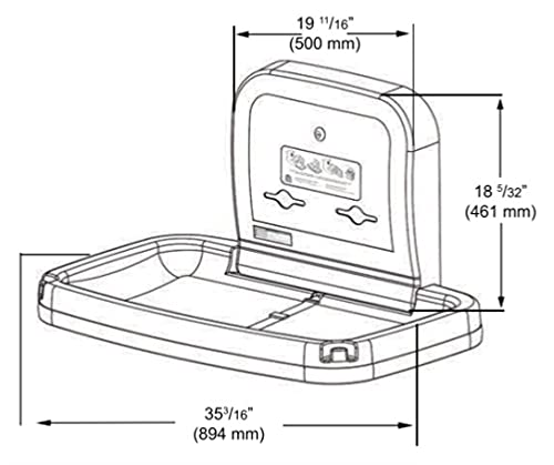 Horizontal Baby Changing Station, Gray