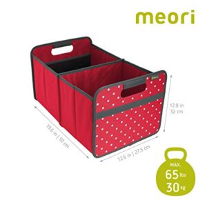 meori Hibiscus Red/Dots Foldable Box Large wipeable Solid Space-Saving Outdoor Lake Beach Weekend Shopping Transport Storage, 1-Pack