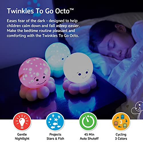 Cloud b Travel Comforting Nightlight Projector | Gentle Brightness | 3 Colors | Auto-Shutoff | Octo Baby Blue