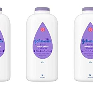 Johnson's Baby Powder, Pure Cornstarch, Lavender & Chamomile, 22 Ounce (Pack of 3)