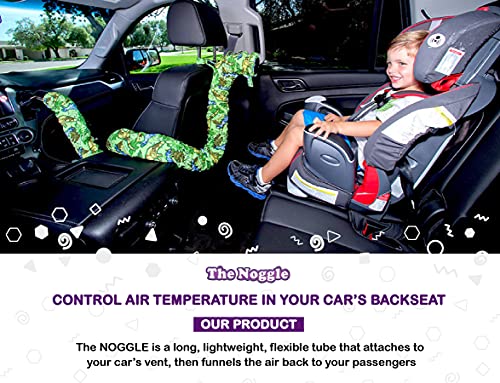 The Noggle-Making The Backseat Cool Again-Quick & Easy to Use Car Travel Accessories for a Comfy Ride Summer or Winter-Air Vent Extender Hose Directs Cool or Warm Air to Your Kids - 8ft, Black Ice