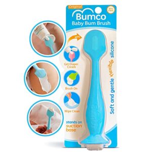 bumco baby diaper rash cream applicator - baby bum brush diaper cream spatula for butt paste diaper cream - newborn baby essentials, perfect for baby registry, baby shower gifts - blue