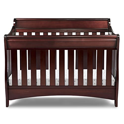 Delta Children Bentley S Series 4-in-1 Convertible Baby Crib, Black Cherry Espresso