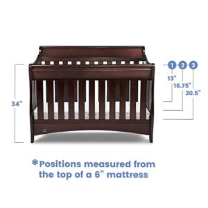 Delta Children Bentley S Series 4-in-1 Convertible Baby Crib, Black Cherry Espresso