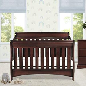 Delta Children Bentley S Series 4-in-1 Convertible Baby Crib, Black Cherry Espresso