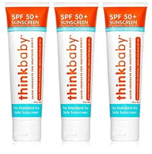 thinkbaby safe sunscreen spf 50, 3oz (pack of 3)