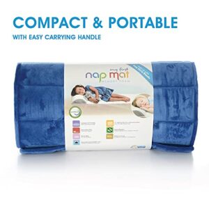 My First - Toddler Nap Mat, Memory Foam Sleeping Mat with a Removable Pillow, Portable and Compact, 41 x 21 x 1 inch, Blue, Pack of 1