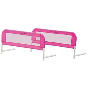 dream on me lightweight mesh security adjustable bed rail double pack with breathable mesh fabric in pink