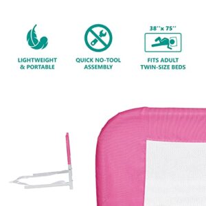 Dream On Me Lightweight Mesh Security Adjustable Bed Rail Double Pack With Breathable Mesh Fabric In Pink