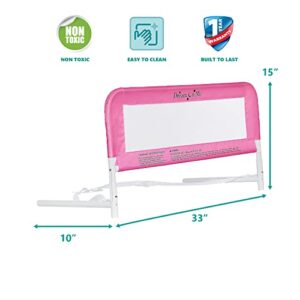Dream On Me Lightweight Mesh Security Adjustable Bed Rail Double Pack With Breathable Mesh Fabric In Pink
