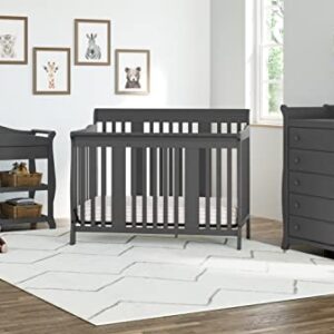 Storkcraft Tuscany 4-in-1 Convertible Crib, Gray, Easily Converts to Toddler Bed, Day Bed or Full Bed, 3 Position Adjustable Height Mattress (Mattress Not Included)