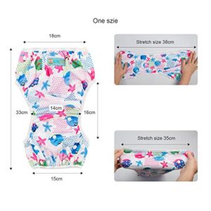 ALVABABY Swim Diapers 2pcs Baby & Toddler Snap One Size Reusable Adjustable Baby Shower Gifts Baby Boy SW09-10