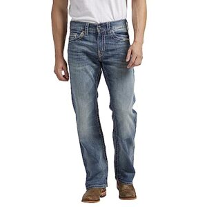silver jeans co. men's zac relaxed fit straight leg jeans, light indigo, 34w x 32l