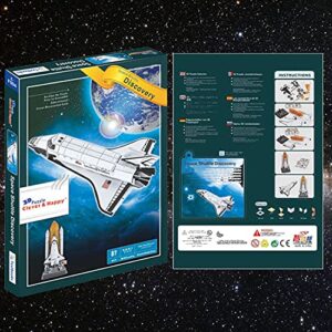 Liberty Imports 3D Puzzle DIY Model Set - Worlds Greatest Architecture Jigsaw Puzzles Building Kit (Space Shuttle Discovery)