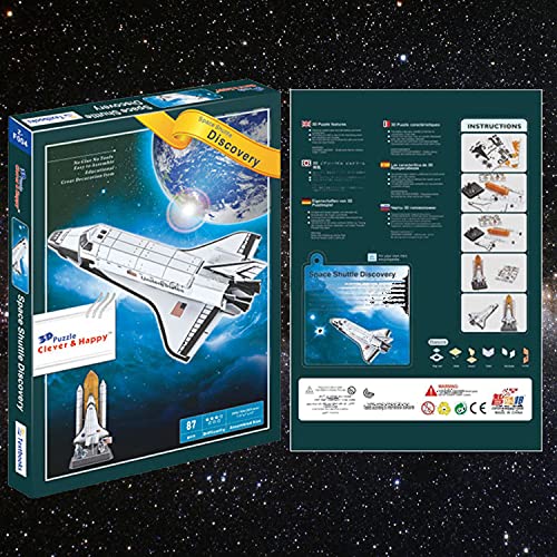 Liberty Imports 3D Puzzle DIY Model Set - Worlds Greatest Architecture Jigsaw Puzzles Building Kit (Space Shuttle Discovery)