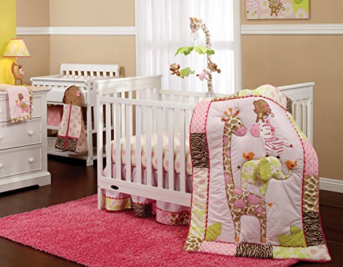 Carter's Jungle Collection Nursery Diaper Stacker, Pink/Lime/Brown/Tan