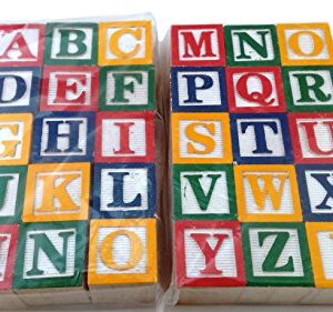 Skoolzy ABC Wooden Blocks for Toddlers 30 Wood Alphabet Blocks Montessori Stacking Letter Preschool Learning Toys Develop Language Skills Boys and Girls Ages 2+ Includes eBook & Storage Bag