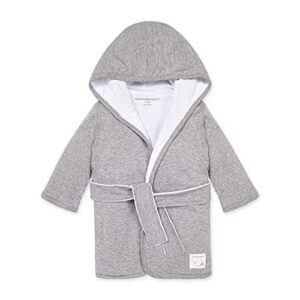 burt's bees baby - bathrobe, infant hooded robe, absorbent knit terry, 100% organic cotton, 0-9 months (heather grey)