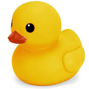 jumbo rubber duck bath toy - giant ducks big duckie baby shower birthday party favors 8-inches (yellow)