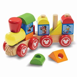 melissa & doug disney mickey mouse and friends wooden stacking train (14 pcs)