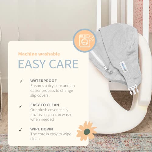 My Brest Friend Deluxe Nursing Pillow for Breastfeeding & Bottle Feeding, Enhanced Posture Support, Double Straps & Removable Extra Soft Slipcover, Evening Grey