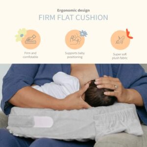 My Brest Friend Deluxe Nursing Pillow for Breastfeeding & Bottle Feeding, Enhanced Posture Support, Double Straps & Removable Extra Soft Slipcover, Evening Grey