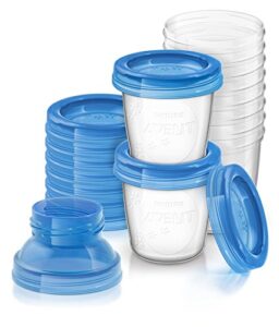 philips avent breast milk storage cups and lids, 10 6oz containers, scf618/10